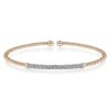 14K Rose Gold Bujukan Diamond Bar Split Bangle