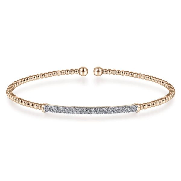 14K Rose Gold Bujukan Diamond Bar Split Bangle