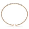 14K Rose Gold Bujukan Diamond Bar Split Bangle - Image 3