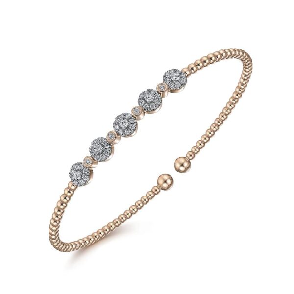 14K Rose Gold Diamond Bangle - Image 3