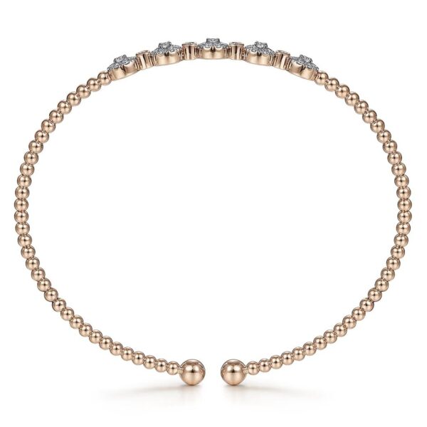 14K Rose Gold Diamond Bangle - Image 2