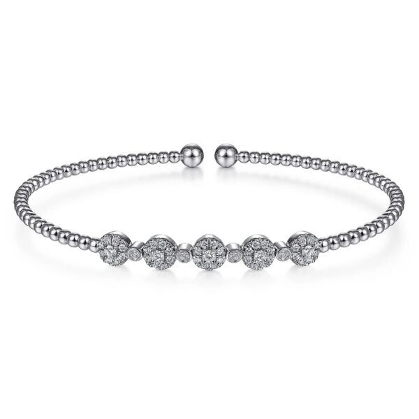 14K White Gold Diamond Bangle