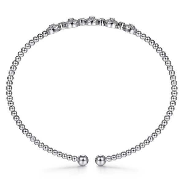 14K White Gold Diamond Bangle - Image 2