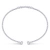 14K White Gold Bujukan Bead and Cluster Diamond Bangle - Image 3