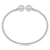 14K White Gold Bujukan Bead Split Cuff Bracelet with Grey Pearls - Image 2