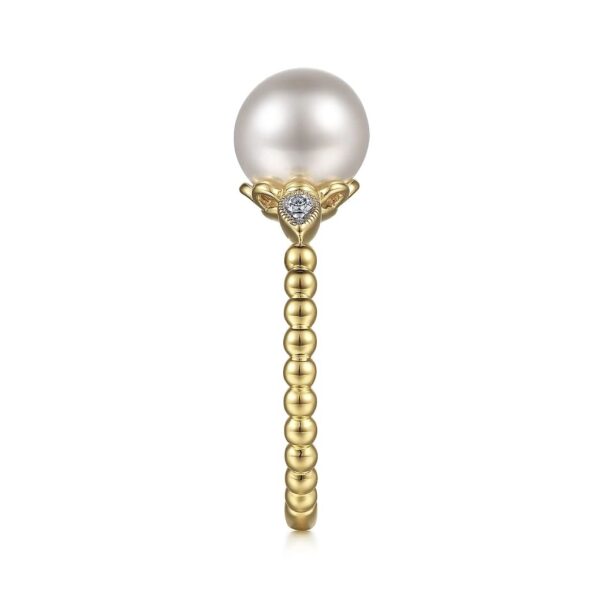 14K Yellow Gold Diamond and Pearl Bujukan Ring - Image 2