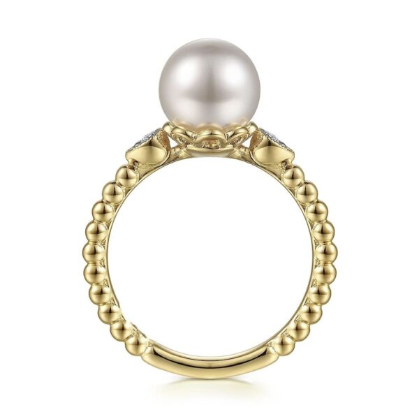 14K Yellow Gold Diamond and Pearl Bujukan Ring - Image 3