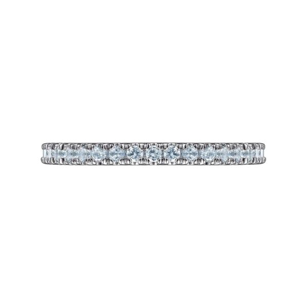 14K White Gold Blue Topaz Stacklable Ring - Image 5