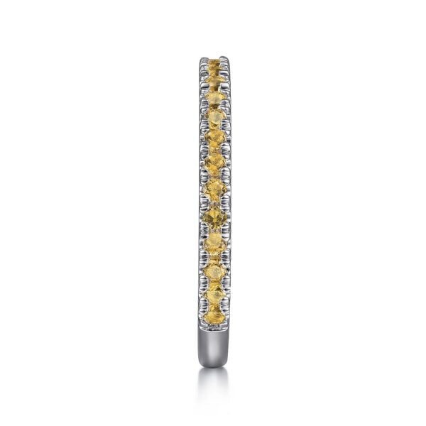 14K White Gold Citrine Stacklable Ring - Image 2