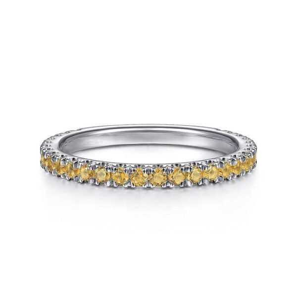 14K White Gold Citrine Stacklable Ring