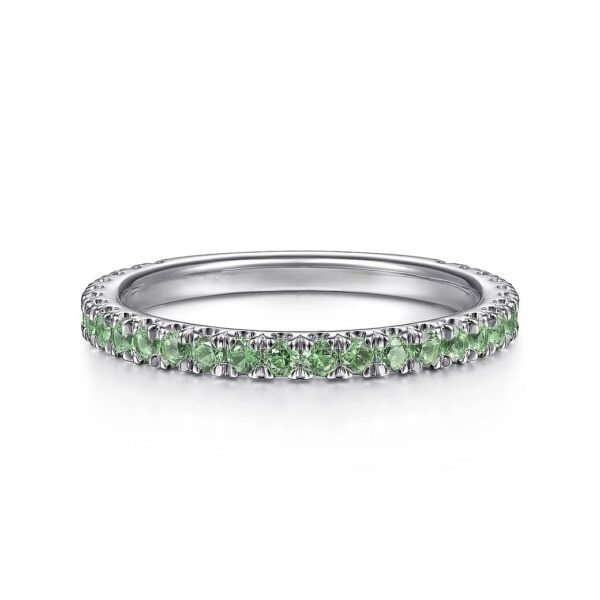 14K White Gold Emerald Stacklable Ring