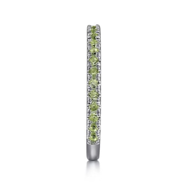 14K White Gold Peridot Stackable Ring - Image 2