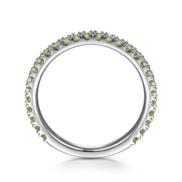 14K White Gold Peridot Stackable Ring - Image 4