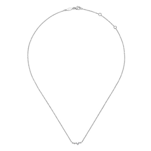 14K White Gold Diamond Constellation Bar Necklace - Image 2