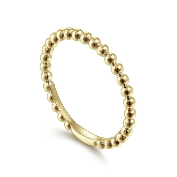 14K Yellow Gold Bujukan Beaded Stackable Ring - Image 3