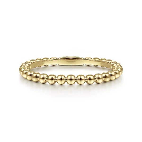 14K Yellow Gold Bujukan Beaded Stackable Ring