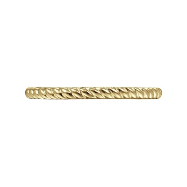 14K Yellow Gold Twisted Rope Stackable Ring - Image 5