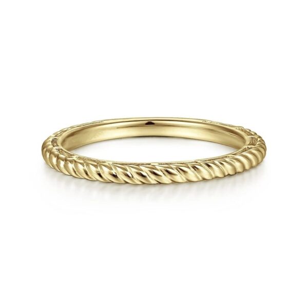 14K Yellow Gold Twisted Rope Stackable Ring