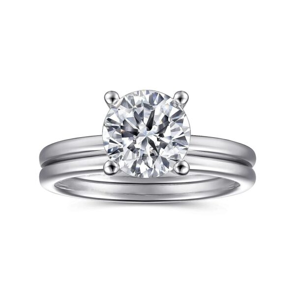 14K White Gold Diamond Engagement Ring - Image 5
