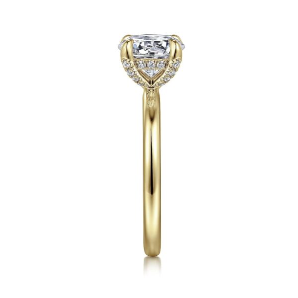 14K Yellow Gold Round Diamond Engagement Ring - Image 3