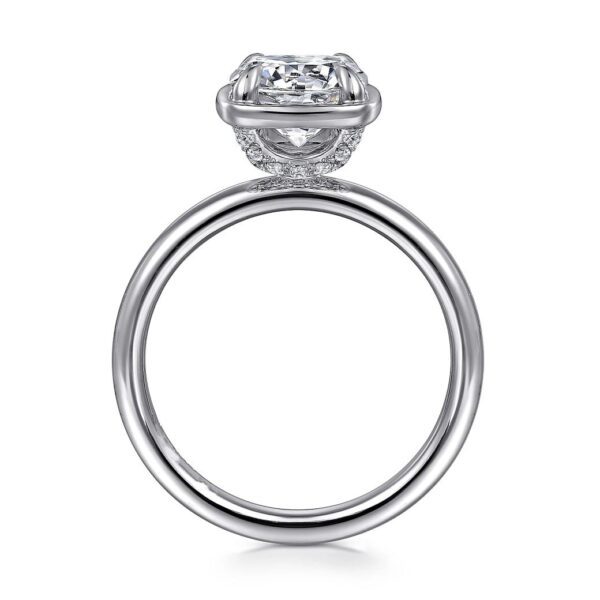 14K White Gold Round Diamond Engagement Ring - Image 4