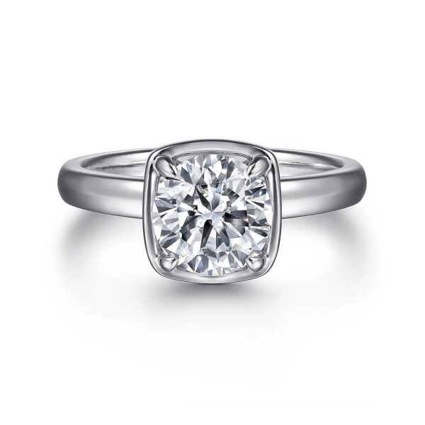 14K White Gold Round Diamond Engagement Ring