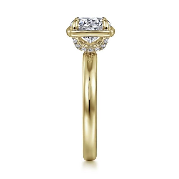 14K Yellow Gold Round Diamond Engagement Ring - Image 2