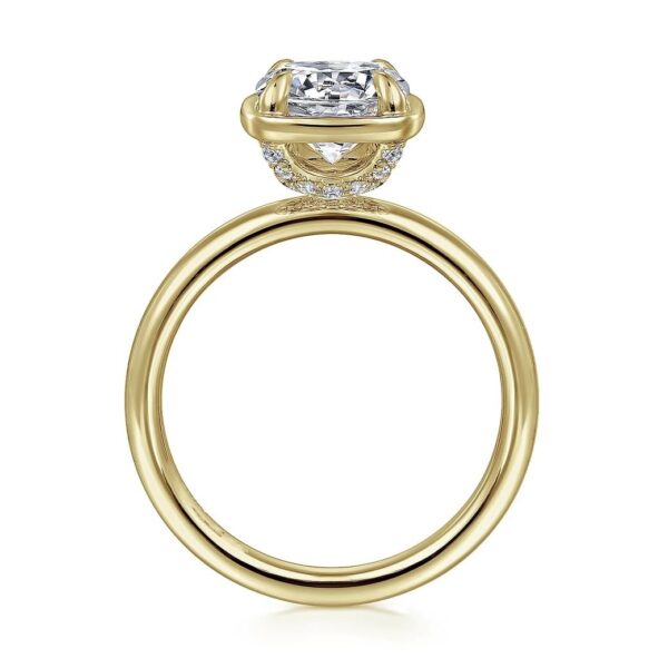 14K Yellow Gold Round Diamond Engagement Ring - Image 4