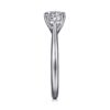 14K White Gold Horizontal Oval Solitaire Engagement Ring - Image 4