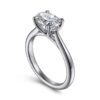 14K White Gold Horizontal Oval Solitaire Engagement Ring - Image 2