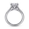 14K White Gold Horizontal Oval Solitaire Engagement Ring - Image 3