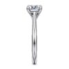 14K White Gold Horizontal Emerald Solitaire Engagement Ring - Image 3
