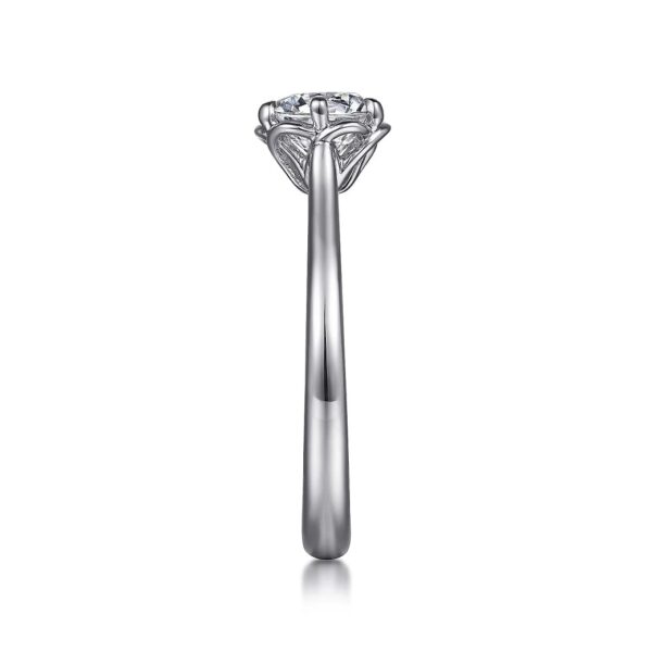 14K White Gold Round Diamond Engagement Ring - Image 3