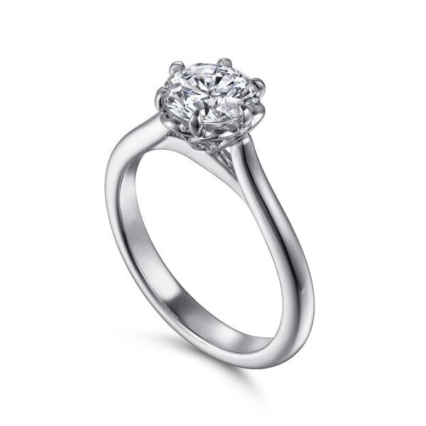 14K White Gold Round Diamond Engagement Ring - Image 2