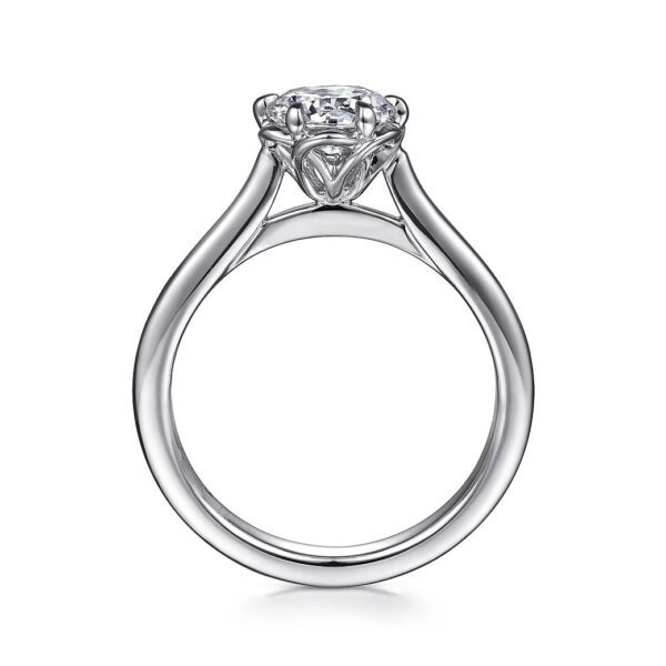 14K White Gold Round Diamond Engagement Ring - Image 4