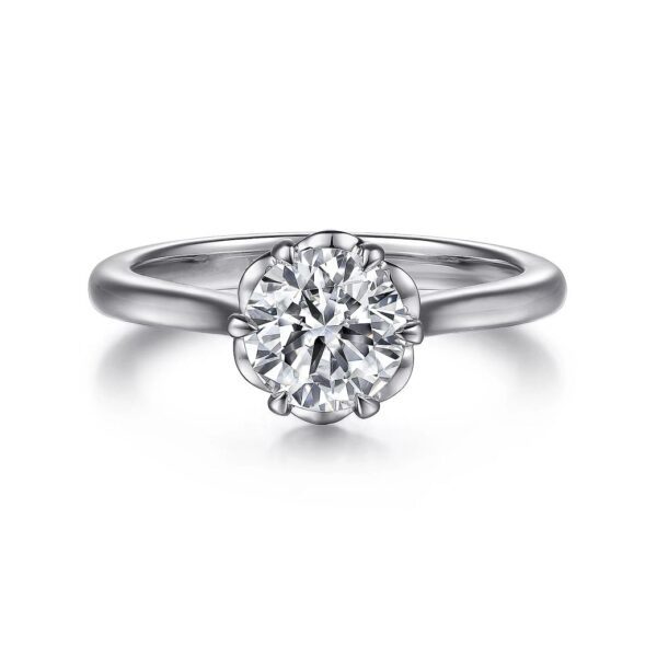 14K White Gold Round Diamond Engagement Ring