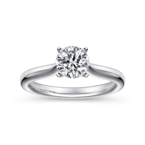 14K White Gold Round Diamond Engagement Ring - Image 5