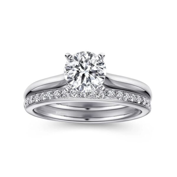 14K White Gold Round Diamond Engagement Ring - Image 4