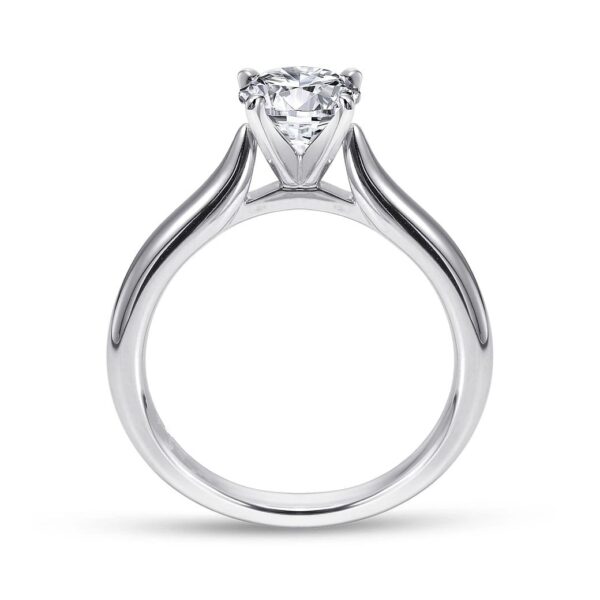 14K White Gold Round Diamond Engagement Ring - Image 2