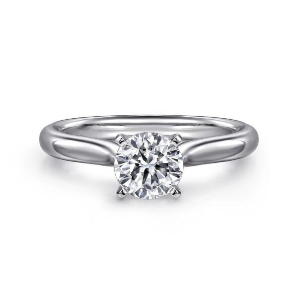 14K White Gold Round Diamond Engagement Ring