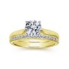 14K White-Yellow Gold Round Diamond Engagement Ring - Image 4