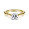 14K White-Yellow Gold Round Diamond Engagement Ring