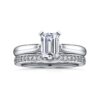 14K White Gold Emerald Cut Diamond Engagement Ring - Image 5