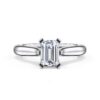 14K White Gold Emerald Cut Diamond Engagement Ring