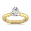 14K White-Yellow Gold Oval Diamond Engagement Ring - Image 5
