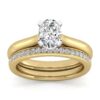 14K White-Yellow Gold Oval Diamond Engagement Ring - Image 4