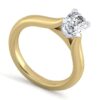 14K White-Yellow Gold Oval Diamond Engagement Ring - Image 2