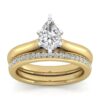 14K White-Yellow Gold Pear Shape Diamond Engagement Ring - Image 4