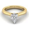 14K White-Yellow Gold Pear Shape Diamond Engagement Ring
