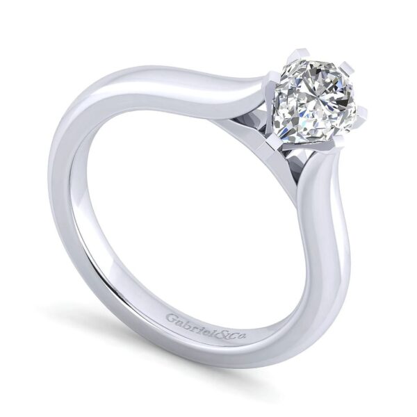 14K White Gold Pear Shape Diamond Engagement Ring - Image 3